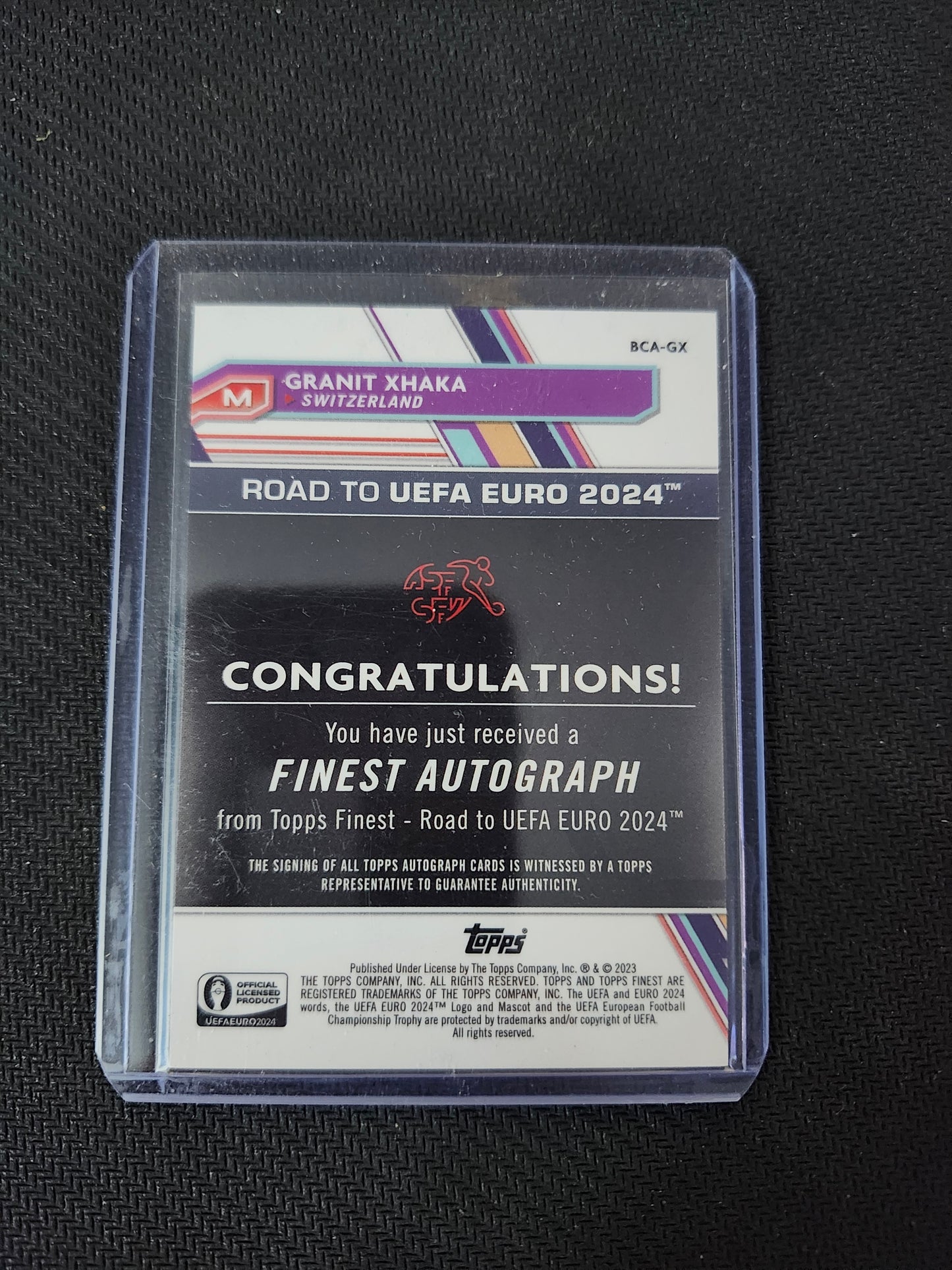 Granit Xhaka Topps Finest Road to Euro Card 86/99 Raw