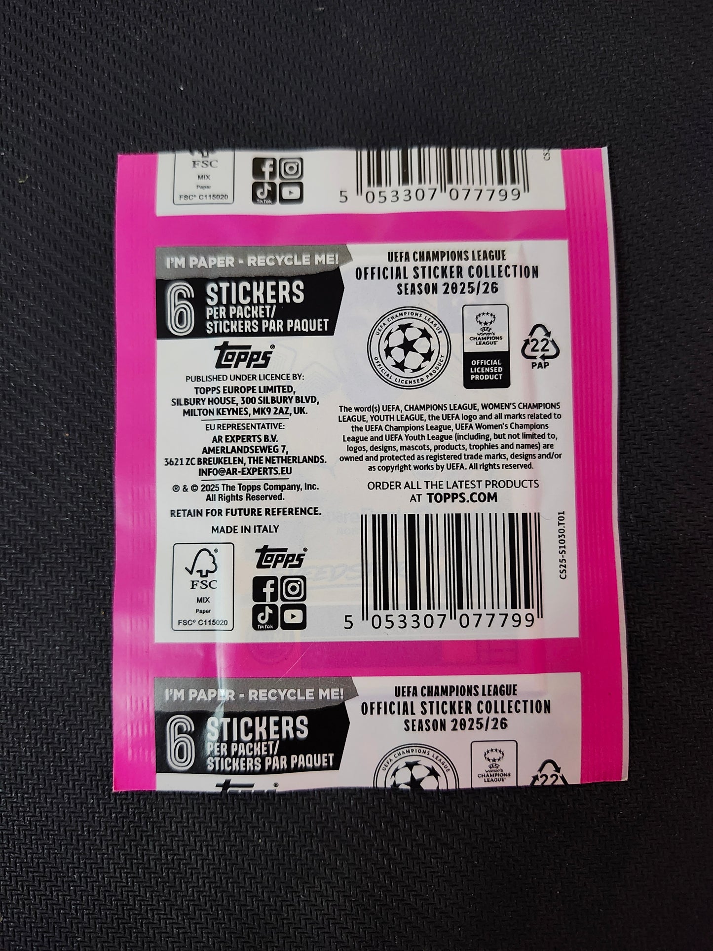 Topps UEFA Champions League Official Stickers