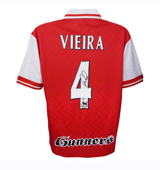 Patrick Vieira Arsenal signed shirt (Becketts COA)