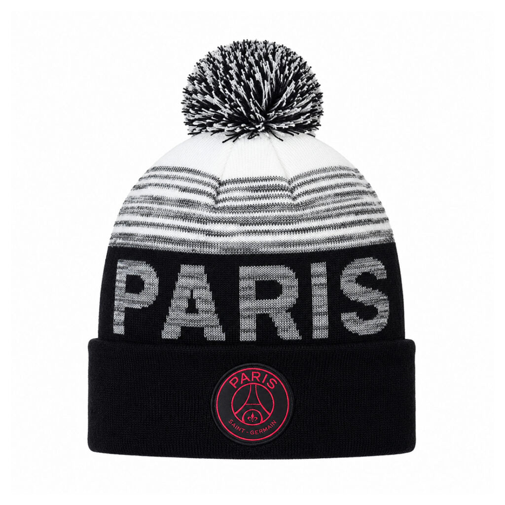 Paris Saint-Germain Black & Grey Pom Beanie